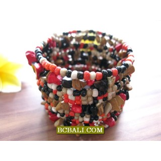 Beads Stones Cuff Bracelets Ethnic Women Fashion